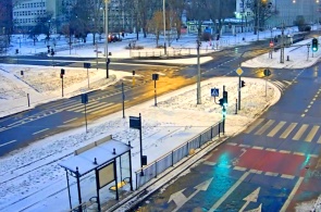 Перекресток Зеленой и Желиговского. Веб-камеры Лодзи онлайн