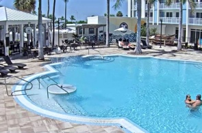 Бассейн отеля 24 North Hotel  Key West. Веб камеры Kи-Уэста онлайн