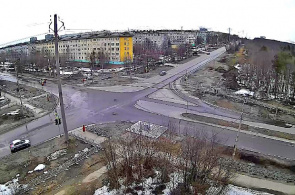 Перекресток улиц Победы - Бредова. Веб-камеры города Апатиты